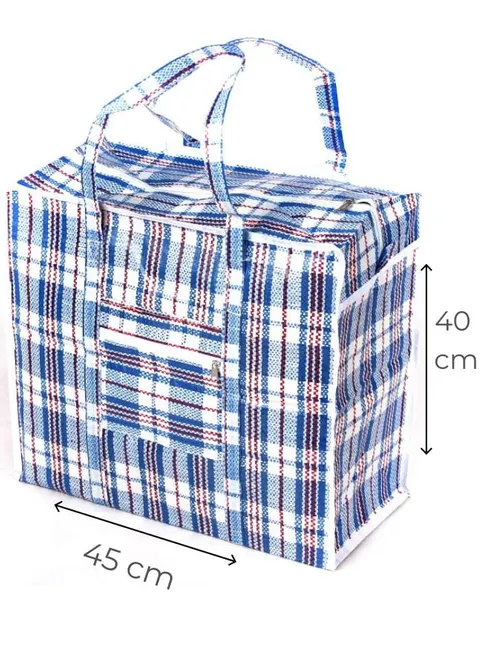 Torba zakupowa na zakupy krata 02-40/45/19 cm