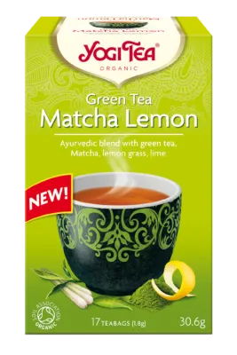 HERBATA ZIELONA Z CYTRYNĄ I MATCHĄ (GREEN TEA MATCHA LEMON) BIO (17 x 1,8 g) 30,6 g - YOGI TEA