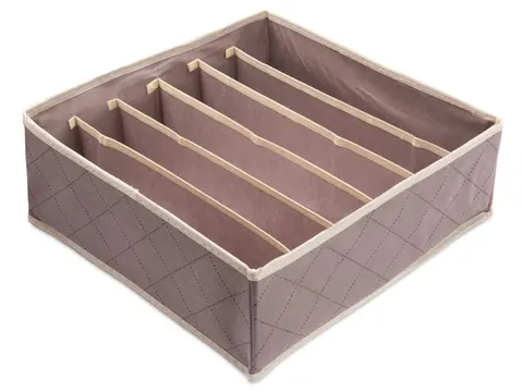 Organizer do szuflady 32x32x12 - 6 przegródek brązowy