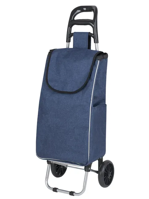 Wózek na zakupy aluminiowy niebieski koła 17