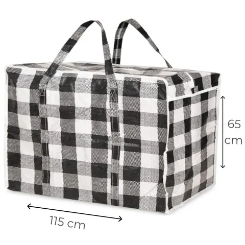 Duża ogromna torba zakupowa w kratę 09-65/115/35 cm