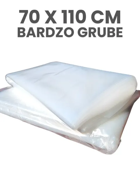 Grube worki 70x100 cm foliowe transparentne / gr80/ 10 szt wyprzedaż