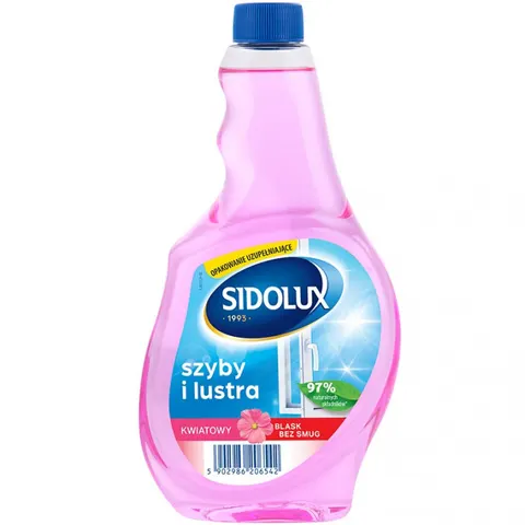 SIDOLUX CRYSTAL Płyn do mycia szyb FLOWER zapas, 500 ml