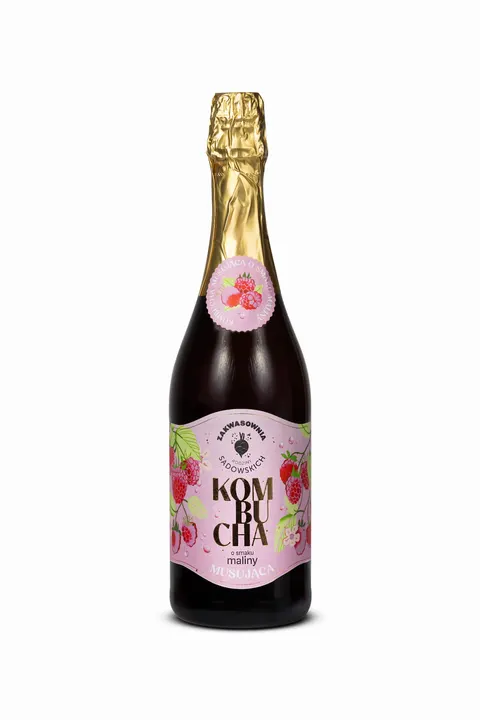Kombucha musująca o smaku maliny
