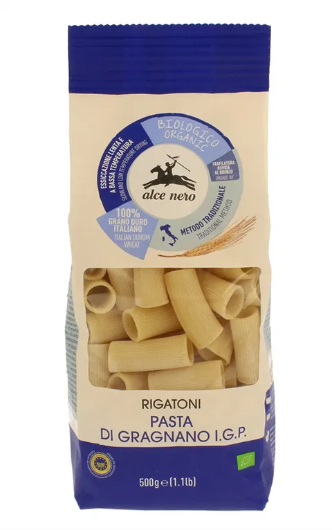 MAKARON (SEMOLINOWY) RIGATONI BIO 500 g - ALCE NERO
