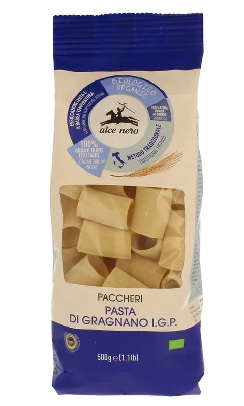 MAKARON (SEMOLINOWY) PACCHERI BIO 500 g - ALCE NERO
