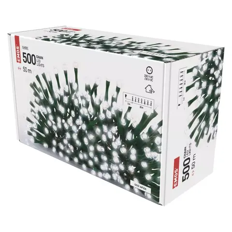 Lampki choinkowe, zimna biel - 500LED XMAS 50M + Timer - EMOS