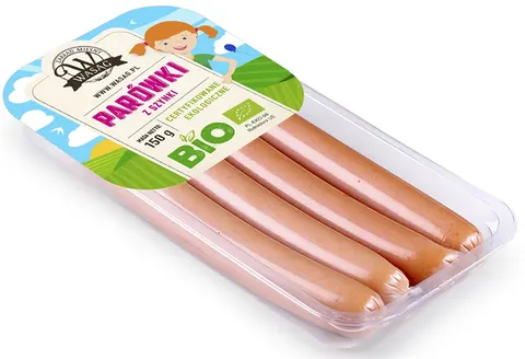 PARÓWKI Z SZYNKI BIO 150 g - WASĄG