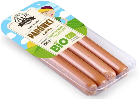 PARÓWKI Z INDYKA BIO 150 g - WASĄG
