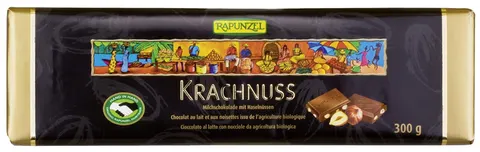 CZEKOLADA MLECZNA Z ORZECHAMI LASKOWYMI BIO 300 g - RAPUNZEL