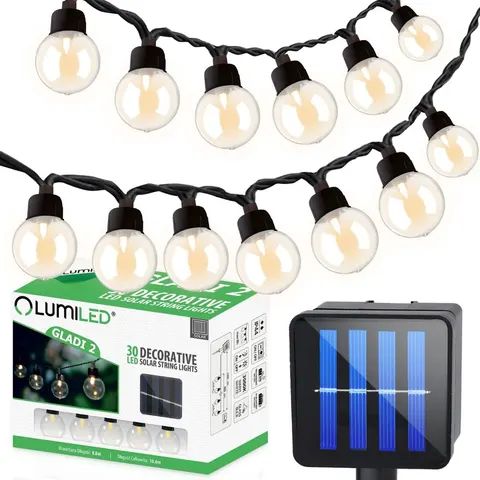 Girlanda Solarna GLADI 2 30x LED 10,6m Ciepła 3000K, 3285 - LUMILED