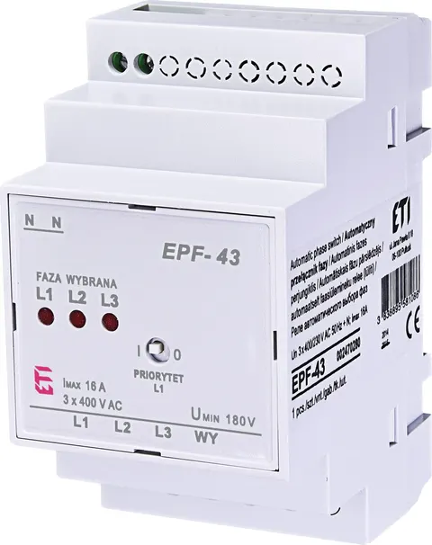 Automatyczny przełącznik fazy 16A AC, EPF-43 - ETI