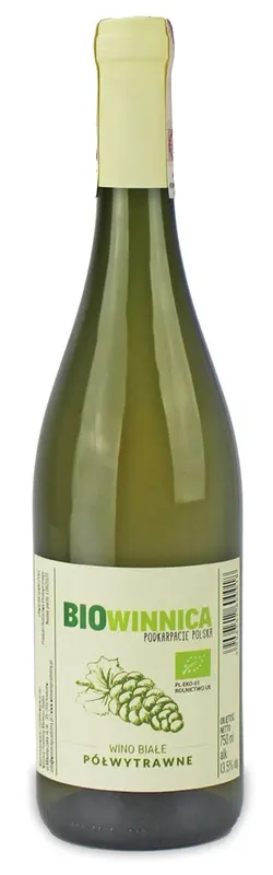 WINO BIAŁE PÓŁWYTRANE BIO 750 ml - BIOWINNICA
