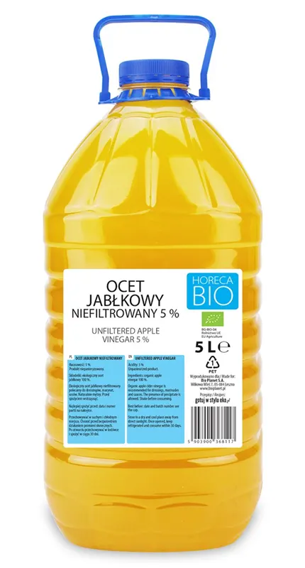 OCET JABŁKOWY NIEFILTROWANY BIO 5 % 5 L - HORECA
