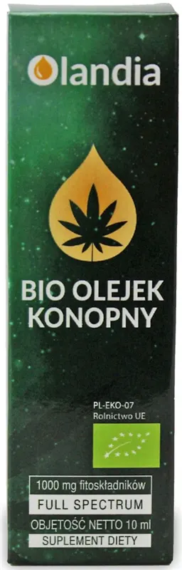 OLEJEK KONOPNY 10 % (1000 mg FITOSKŁADNIKÓW) BIO 10 ml - OLANDIA