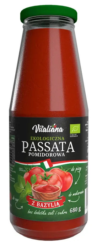 PASSATA POMIDOROWA Z BAZYLIĄ BIO 680 g - VITALIANA