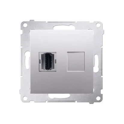 SIMON54 Gniazdo HDMI (moduł); srebrny mat