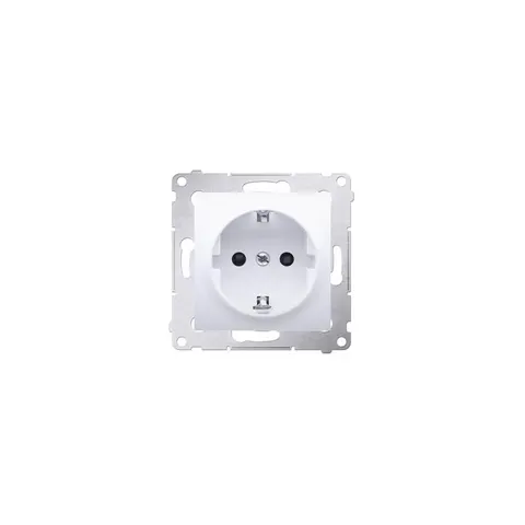 SIMON54 Gniazdo Schuko z przesłonami (moduł) 16A, 250V~, zaciski śrubowe; białe