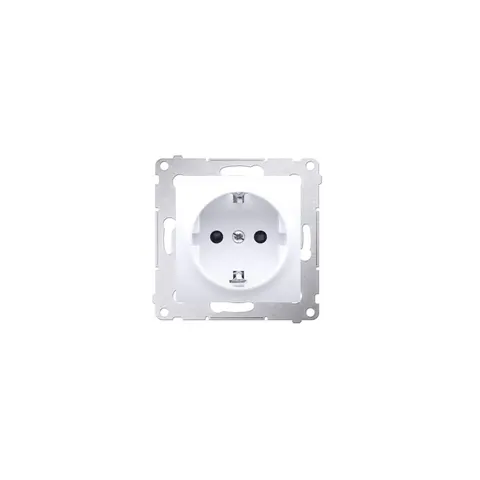 SIMON54 Gniazdo Schuko z przesłonami (moduł) 16A, 250V~, szybkozłącza; białe