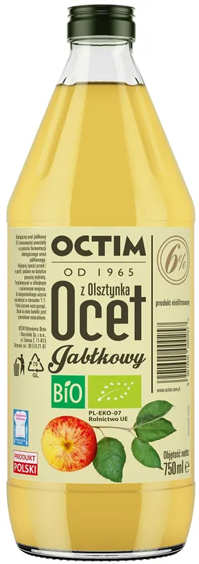 OCET JABŁKOWY 6 % BIO 750 ml - OCTIM