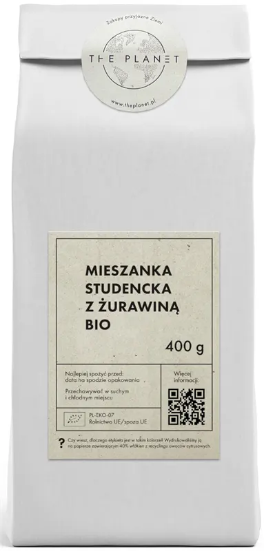 MIESZANKA STUDENCKA Z ŻURAWINĄ BIO 400 g - THE PLANET