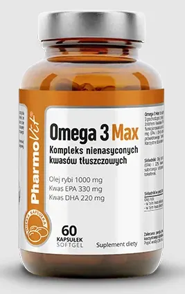 OMEGA 3 MAX BEZGLUTENOWE 60 KAPSUŁEK - PHARMOVIT (CLEAN LABEL)