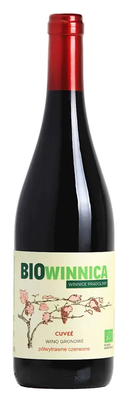 WINO CZERWONE PÓŁWYTRAWNE CUVÉE BIO 750 ml - WINNICE PRADOLINY (BIOWINNICA)