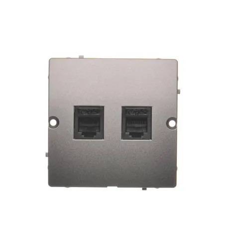 BASIC Gniazdo telefoniczne RJ12 podwójne (moduł), stal inox