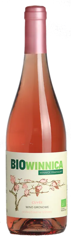 WINO RÓŻOWE PÓŁWYTRAWNE CUVÉE BIO 750 ml - WINNICE PRADOLINY (BIOWINNICA)