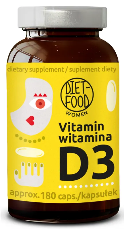 WITAMINA D3 (100 µg) 180 KAPSUŁEK - DIET-FOOD