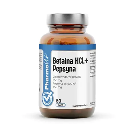 BETAINA + PEPSYNA BEZGLUTENOWA 60 KAPSUŁEK - PHARMOVIT (CLEAN LABEL)