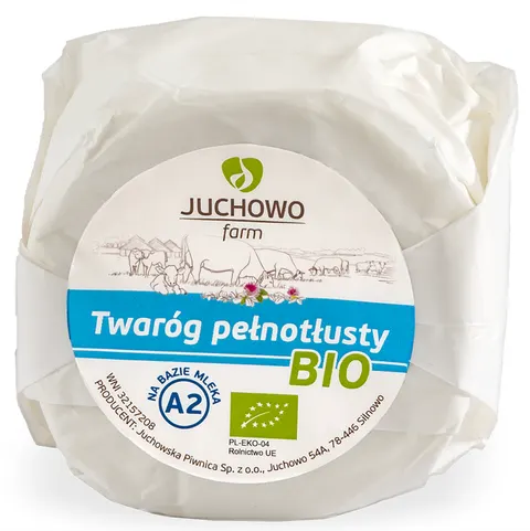 TWARÓG TŁUSTY BIO (około 0,40 kg) - JUCHOWO (NA ZAMÓWIENIE)