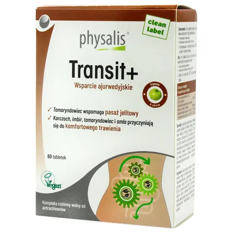 TABLETKI NA WSPARCIE PRACY JELIT (TRANSIT+) 60 szt. - PHYSALIS
