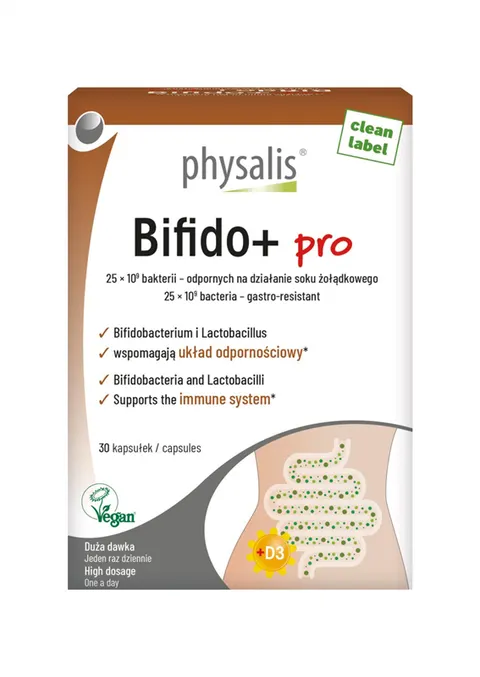 KAPSUŁKI NA ODBUDOWĘ FLORY JELIT (BIFIDO+ PRO) 30 szt. - PHYSALIS
