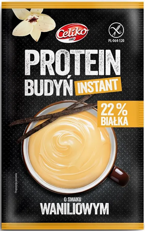 BUDYŃ PROTEINOWY INSTANT O SMAKU WANILIOWYM BEZGLUTENOWY 40 g - CELIKO