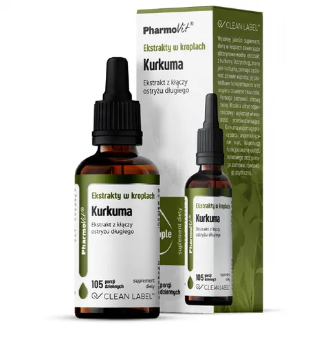 EKSTRAKTY W KROPLACH KURKUMA BEZGLUTENOWE 30 ml - PHARMOVIT (CLEAN LABEL)
