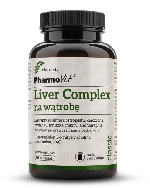 KAPSUŁKI NA WSPARCIE WĄTROBY LIVER COMPLEX 90 szt. - PHARMOVIT (CLASSIC)