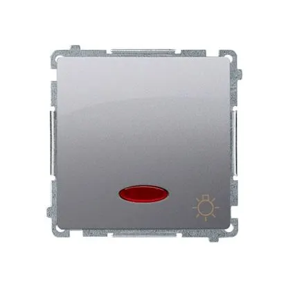 BASIC Przycisk światło z podświetleniem (moduł), 10AX, 250V~, zaciski śrubowe; stal inox