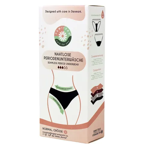 MAJTKI MENSTRUACYJNE BEZSZWOWE ROZMIAR S - FEMI.EKO