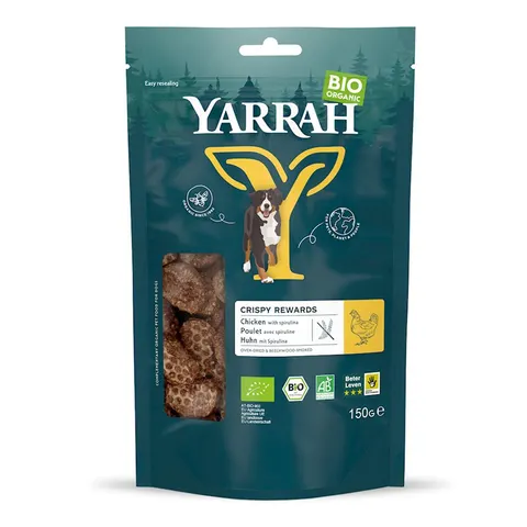 (DLA PSA) PRZYSMAK - KĄSKI Z KURCZAKIEM I SPIRULINĄ BIO 150 g - YARRAH