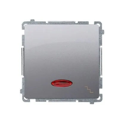 BASIC Łącznik schodowy z podświetleniem (moduł), 10AX, 250V~, zaciski śrubowe; stal inox