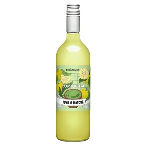 KOMBUCHA YUZU I MATCHA BIO 750 ml - DELIKATNA