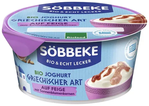 JOGURT TYPU GRECKIEGO Z FIGAMI I SŁONECZNIKIEM BIO 150 g - SOBBEKE