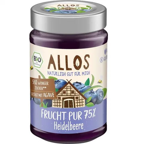 MUS JAGODOWY (75 % OWOCÓW) BEZGLUTENOWY BIO 200 g - ALLOS