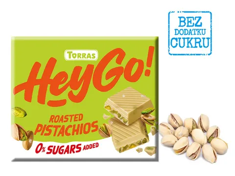 CZEKOLADA BIAŁA Z PISTACJAMI BEZ DODATKU CUKRÓW BEZGLUTENOWA 60 g - TORRAS