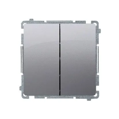 SIMON BASIC Łącznik schodowy podwójny, moduł, 10A 250V, zaciski śrubowe, stal inox; BMW6/2.01/21