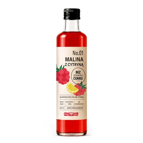 NAPÓJ MALINA Z CYTRYNĄ BEZ DODATKU CUKRÓW 250 ml - POLSKA RÓŻA