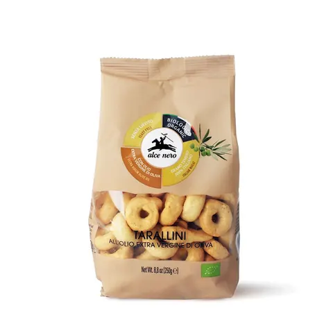 TARALLINI Z OLIWĄ Z OLIWEK EXTRA VIRGIN BIO 250 g - ALCE NERO