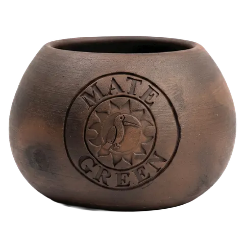 MATERO Z CERAMIKI MLEKOWANEJ HAND MADE - YERBA MATE GREEN
