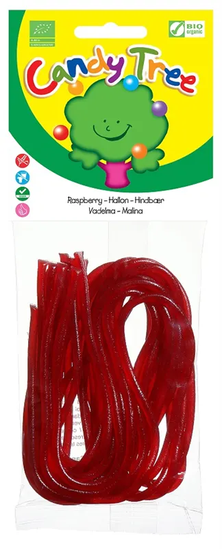 ŻELKI NITKI MALINOWE BEZGLUTENOWE BIO 75 g - CANDY TREE